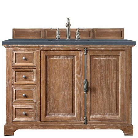 JAMES MARTIN VANITIES Providence 48in Single Vanity, Driftwood w/ 3 CM Charcoal Soapstone Quartz Top 238-105-5211-3CSP